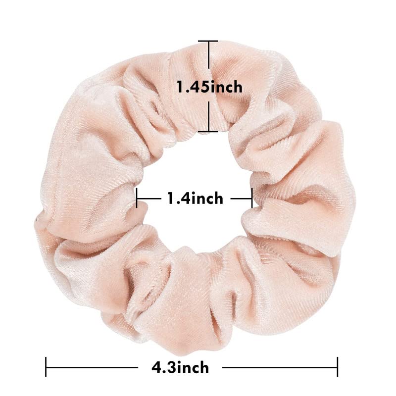 Velvet Hair Scrunchies for Women & Girls - 20 Colors - Soft Hair Ties for Workout, Yoga & Daily Use