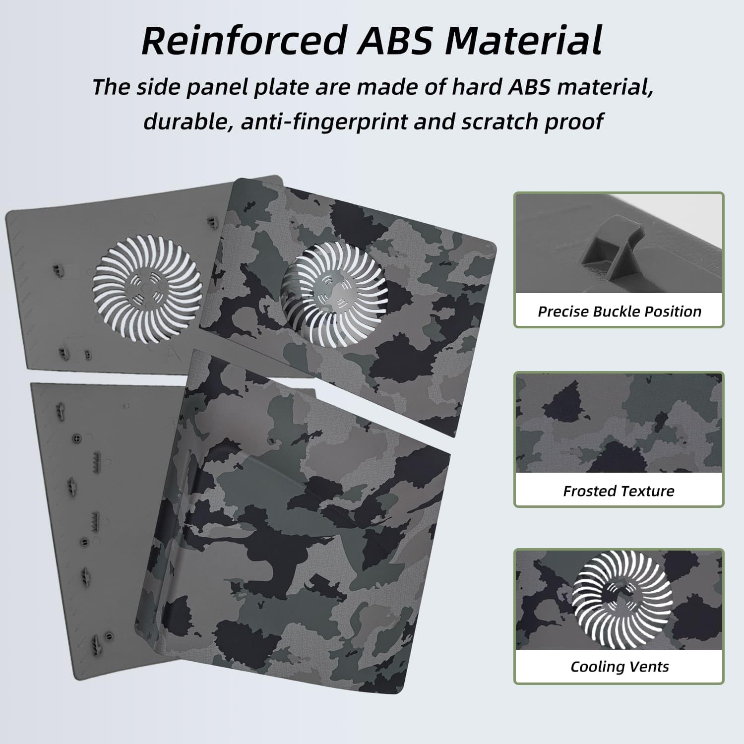 Mcbazel PS5 Slim Faceplate Replacement - ABS Protective Cover & Ventilation Accessories for Playstation 5 Slim Disc Edition (Camouflage Design) - Perfect for Gaming Setup & Console Protection (Not Compatible with PS5/PS5 Pro)