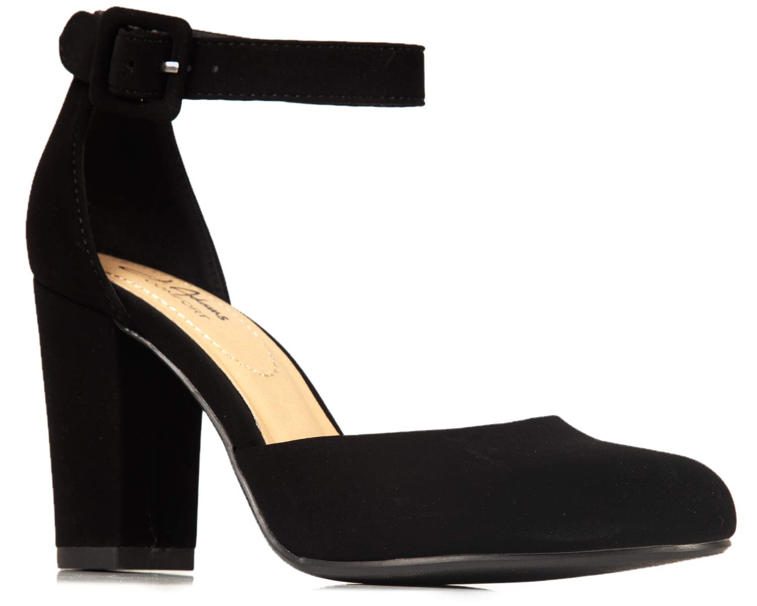 J.Adams Women's Chunky High Heel Sandals - Round Closed Toe with Ankle Strap for Comfort & Style | Perfect for Parties, Weddings & Night Out