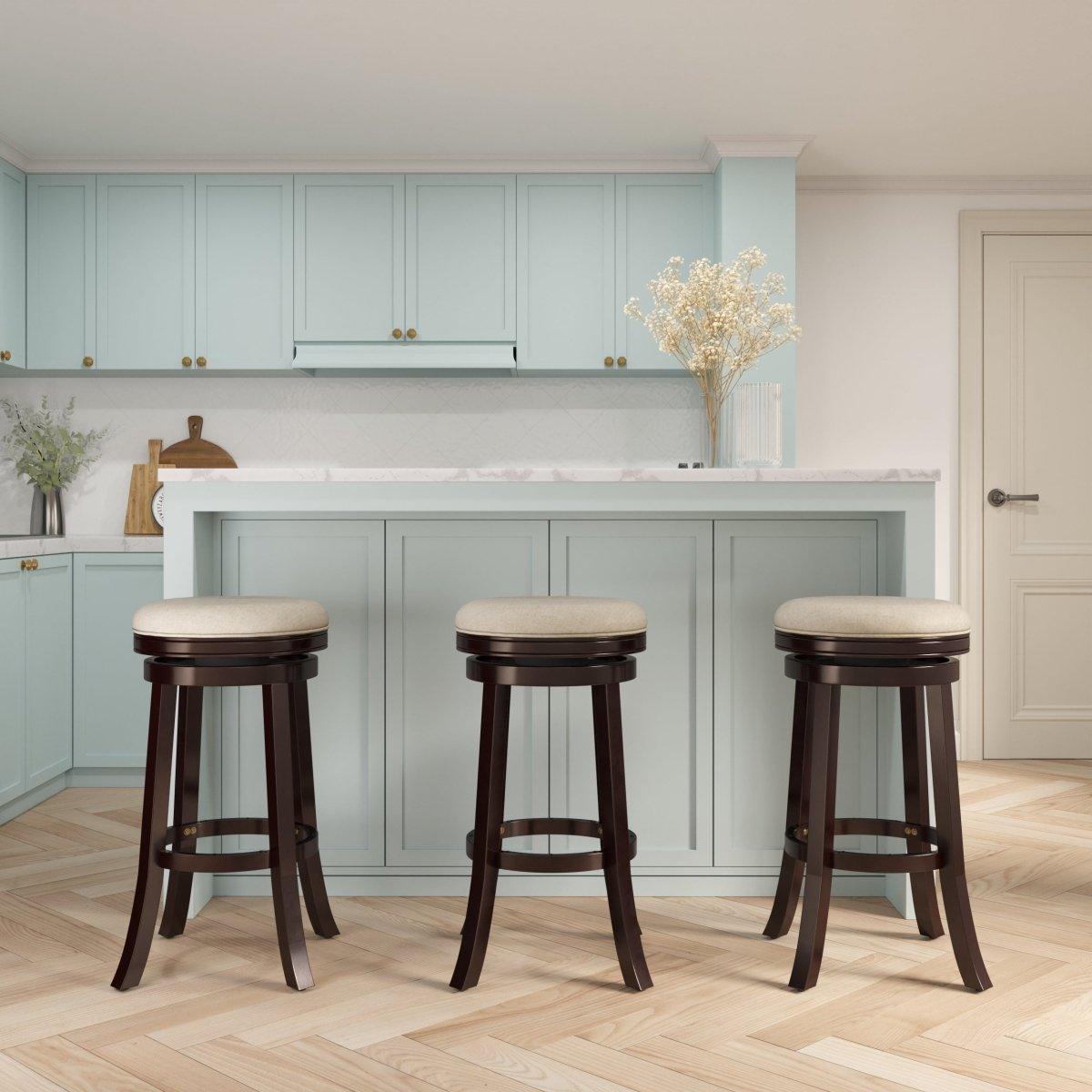 Creede Bonded Leather Backless Swivel Stool - 24