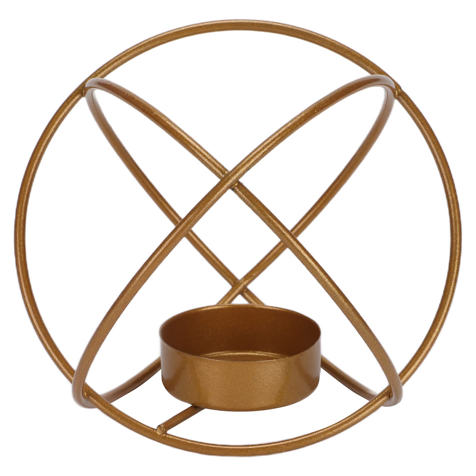 BORDSTRACT Dark Gold Tea Light Holder - Elegant Orbits Candle Holder for Table Centerpiece, Perfect for Pillar Candles, Scented Candles & Tea Lights - Ideal for Weddings, Home Decor & Romantic Dinners