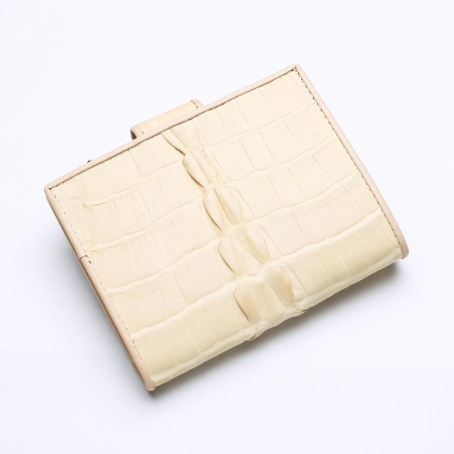 Luxury White Pearl Crocodile Leather Women's Wallet - Elegant Designer Clutch Purse for Everyday Use & Special Occasions