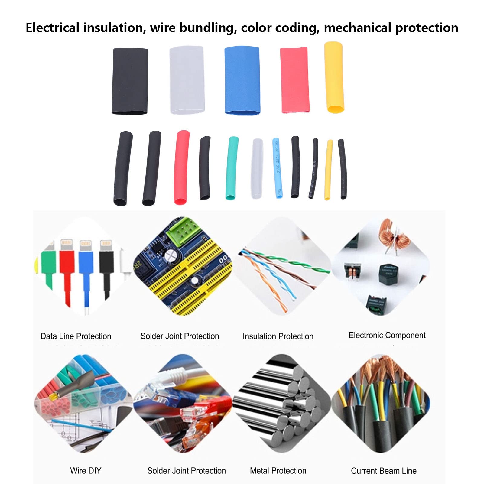 Heat Shrink Tubing Kit - 11 Sizes Insulated Shrinkable Tubes for Electrical Wiring, Marine, DIY Projects & Electronics Repair | Waterproof Wire Protection for Home, Automotive & Industrial Use