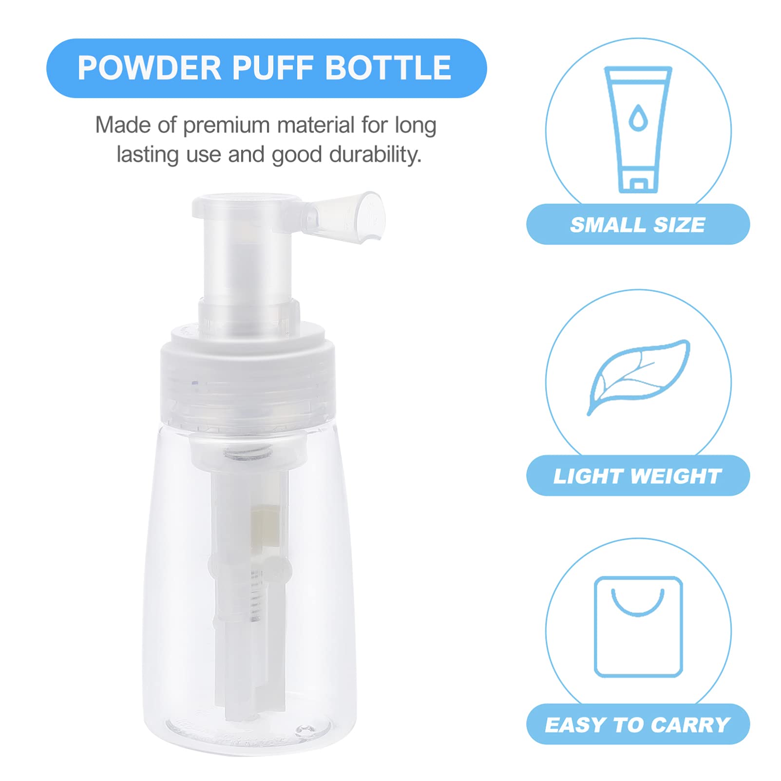 **Healifty 180ml Clear Refillable Powder Spray Bottle - Portable Fine Mist Pump Dispenser for Makeup, Cosmetics & Travel | Perfect for Loose Powder, Setting Spray & DIY Skincare**