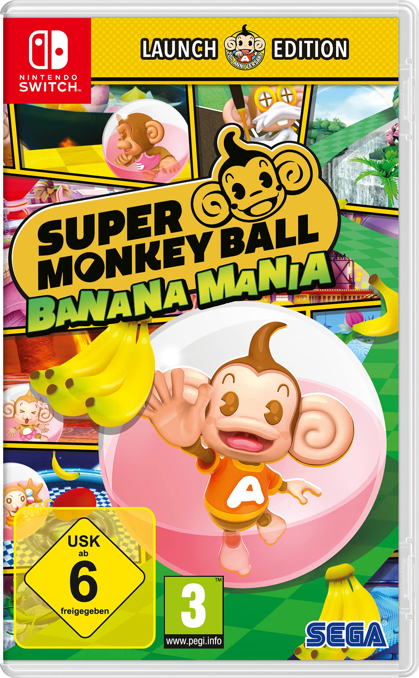 Super Monkey Ball Banana Mania Launch Edition for Nintendo Switch - Fun Family Party Game for Kids & Adults - Perfect for Game Nights & Multiplayer Entertainment