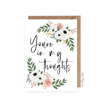 Sympathy Card - 'You're in My Thoughts' Condolence Greeting Card for Loss of Loved One | Perfect for Funeral, Memorial Service & Comforting Grieving Friends