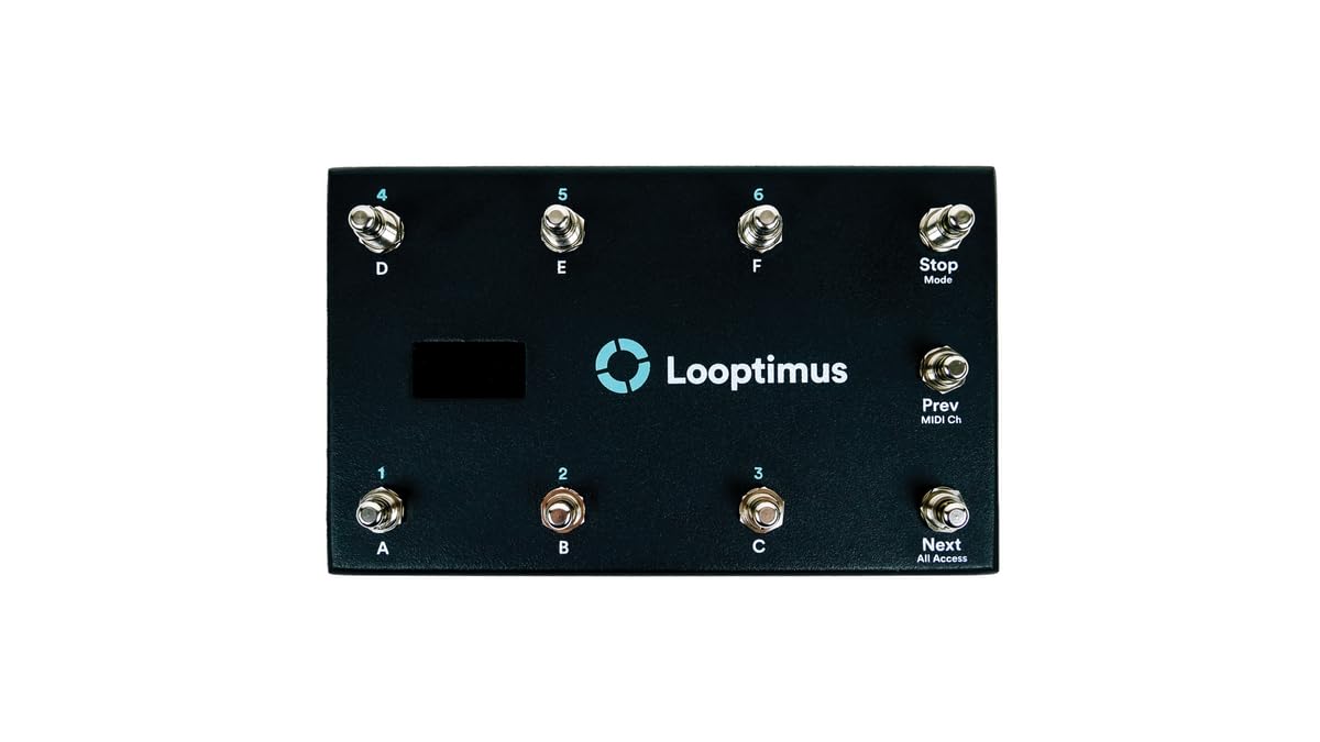 Looptimus USB MIDI Foot Controller for Guitar & Bass - Hands-Free Music Pedal for Live Performances & Studio Recording