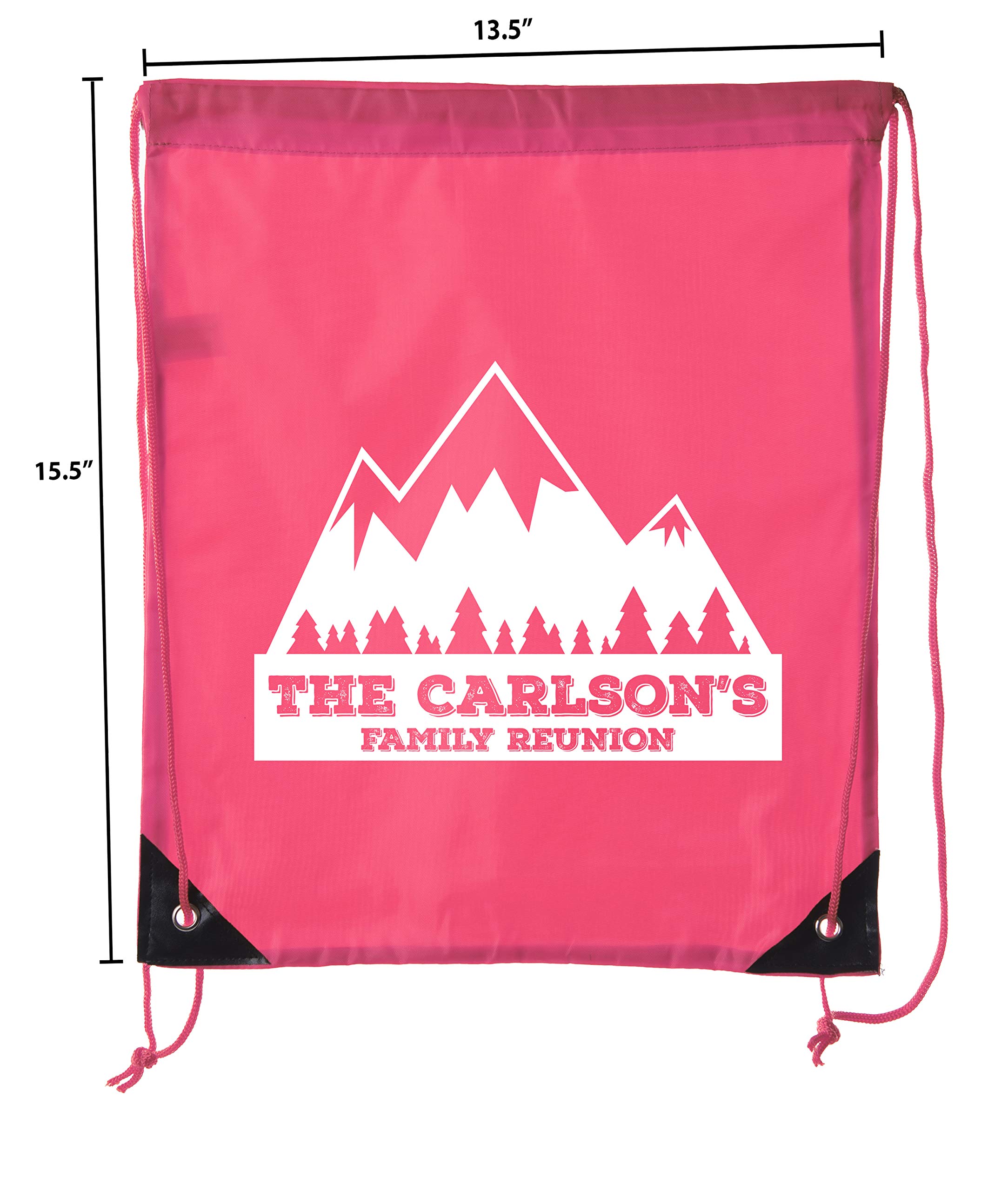 Personalized Mountains Design Family Reunion Party Favor Bags - Custom Name Gift Bags for Weddings, Birthdays & Special Events