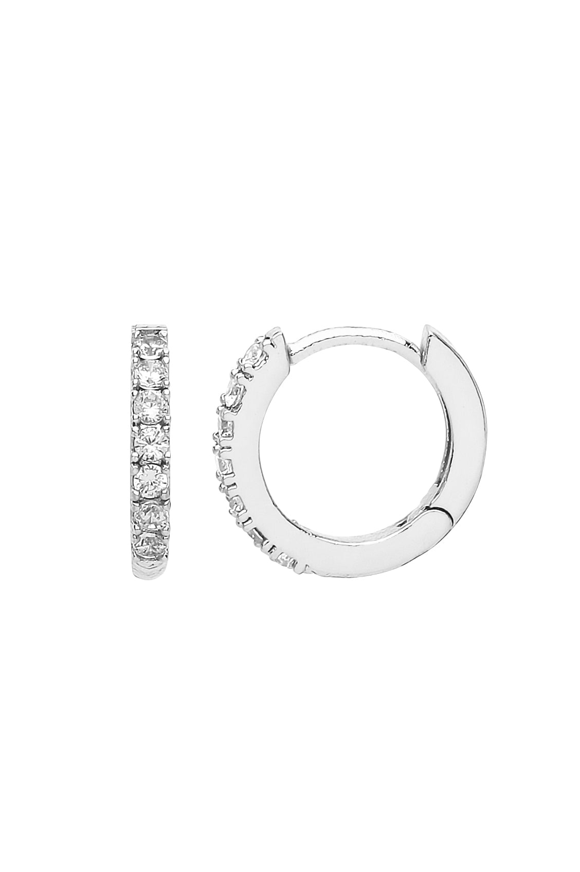 Sparkling White CZ Hoop Earrings for Women - Elegant Cubic Zirconia Studded Hanging Hoops - Perfect for Parties, Weddings & Everyday Wear