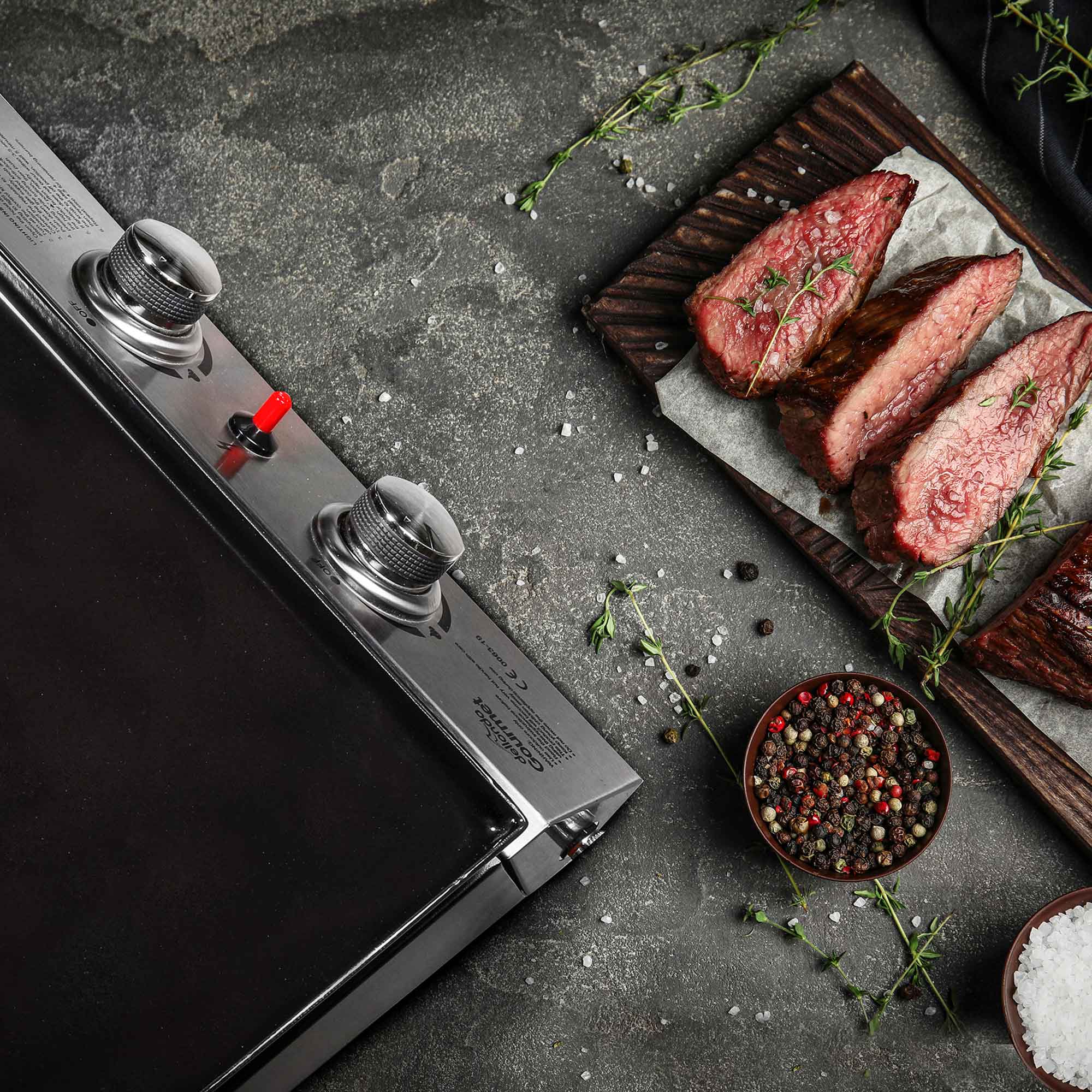 2 Burner Portable Gas Griddle 5kW BBQ Grill with Cover, Stainless Steel Outdoor Cooking for Camping, Tailgating & Backyard Parties - DG232