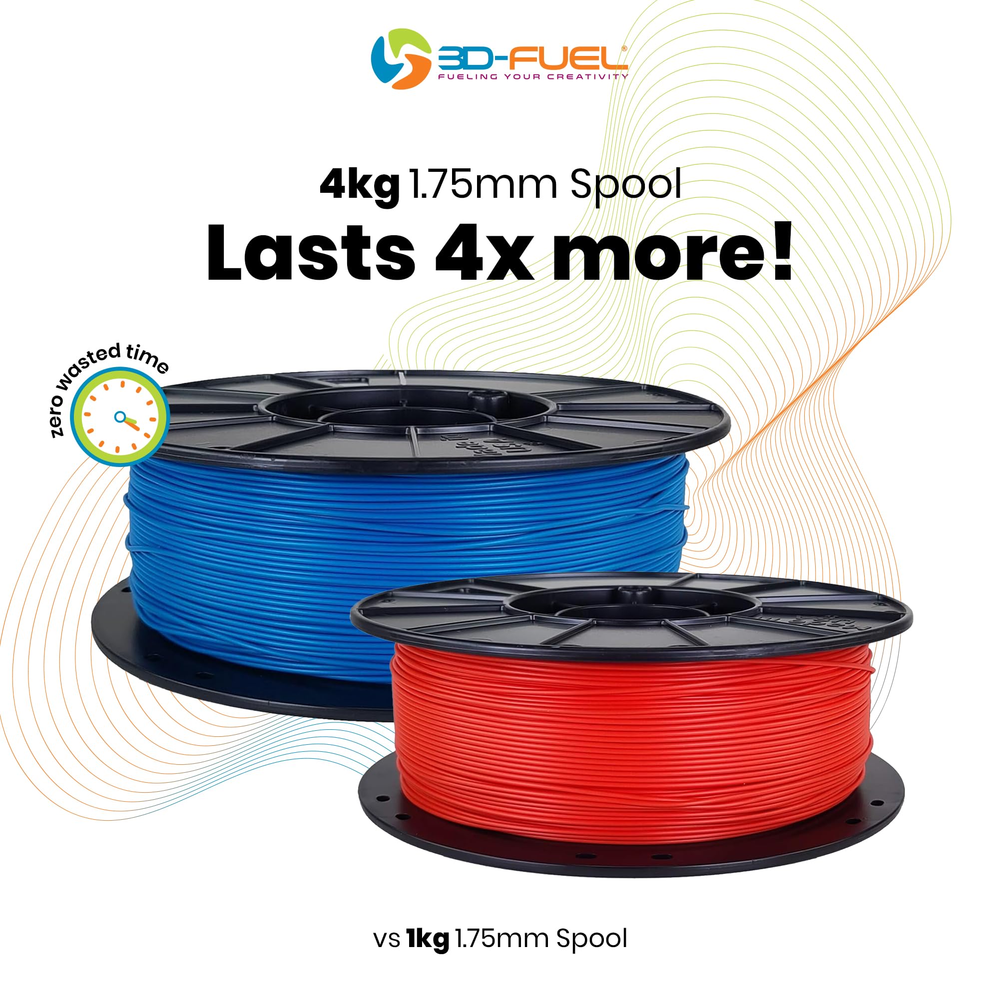 Premium 3D Printer Filament - 3D-Fuel Standard PLA+ 1.75mm for High Precision Printing | Made in USA | ±0.02mm Dimensional Accuracy | 4kg Spool Industrial Gray | Perfect for Prototyping, DIY Projects & Professional 3D Printing