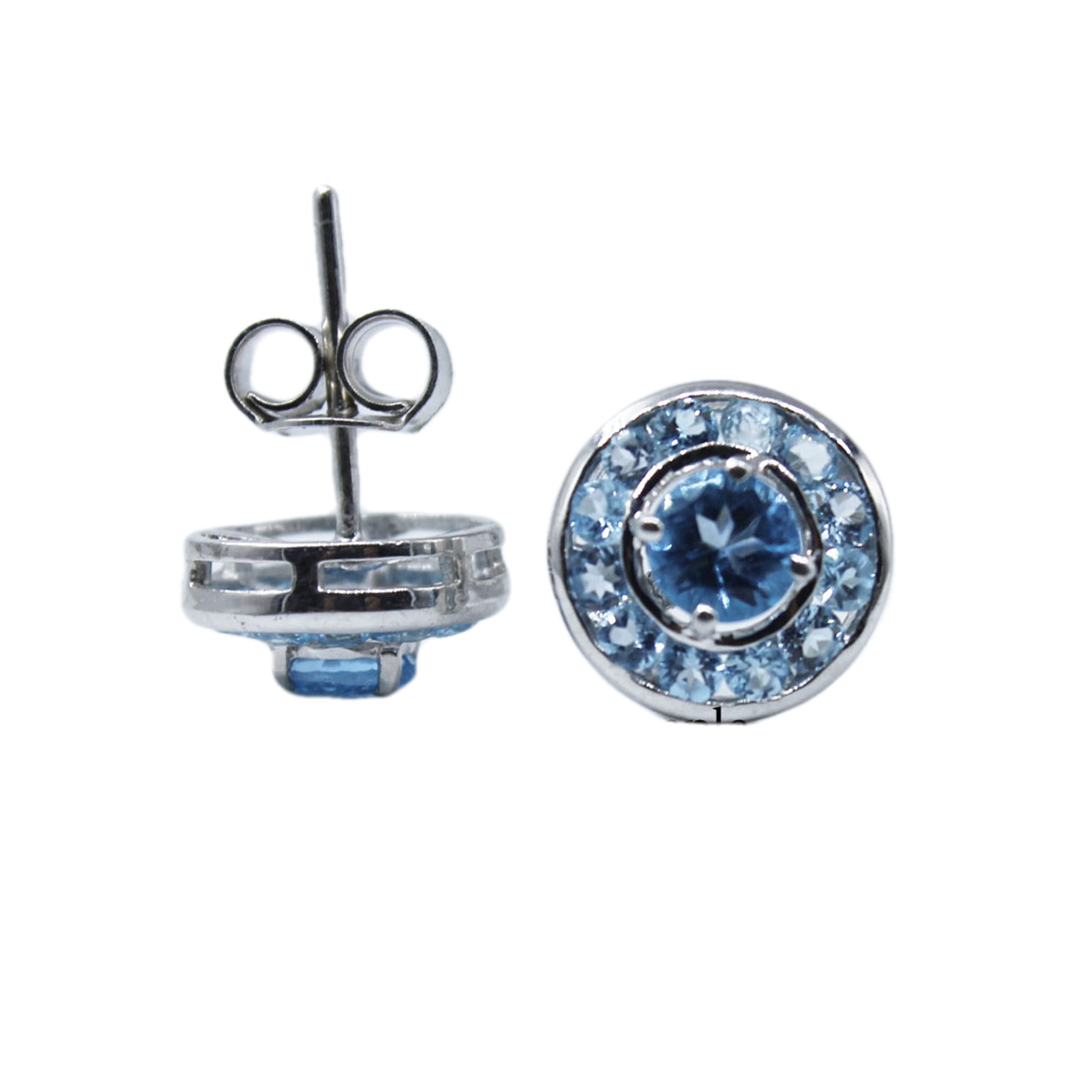 Blue Topaz Gemstone Stud Earrings for Women & Girls - Elegant Jewelry for Parties, Weddings & Everyday Wear