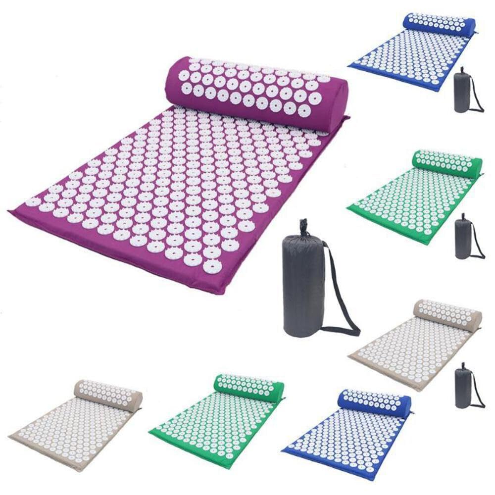 Acupressure Massage Yoga Mat with Pillow - Premium Non-Slip Exercise Mat for Pain Relief, Stress Relief & Relaxation - Perfect for Home Yoga, Meditation, Physical Therapy & Post-Workout Recovery
