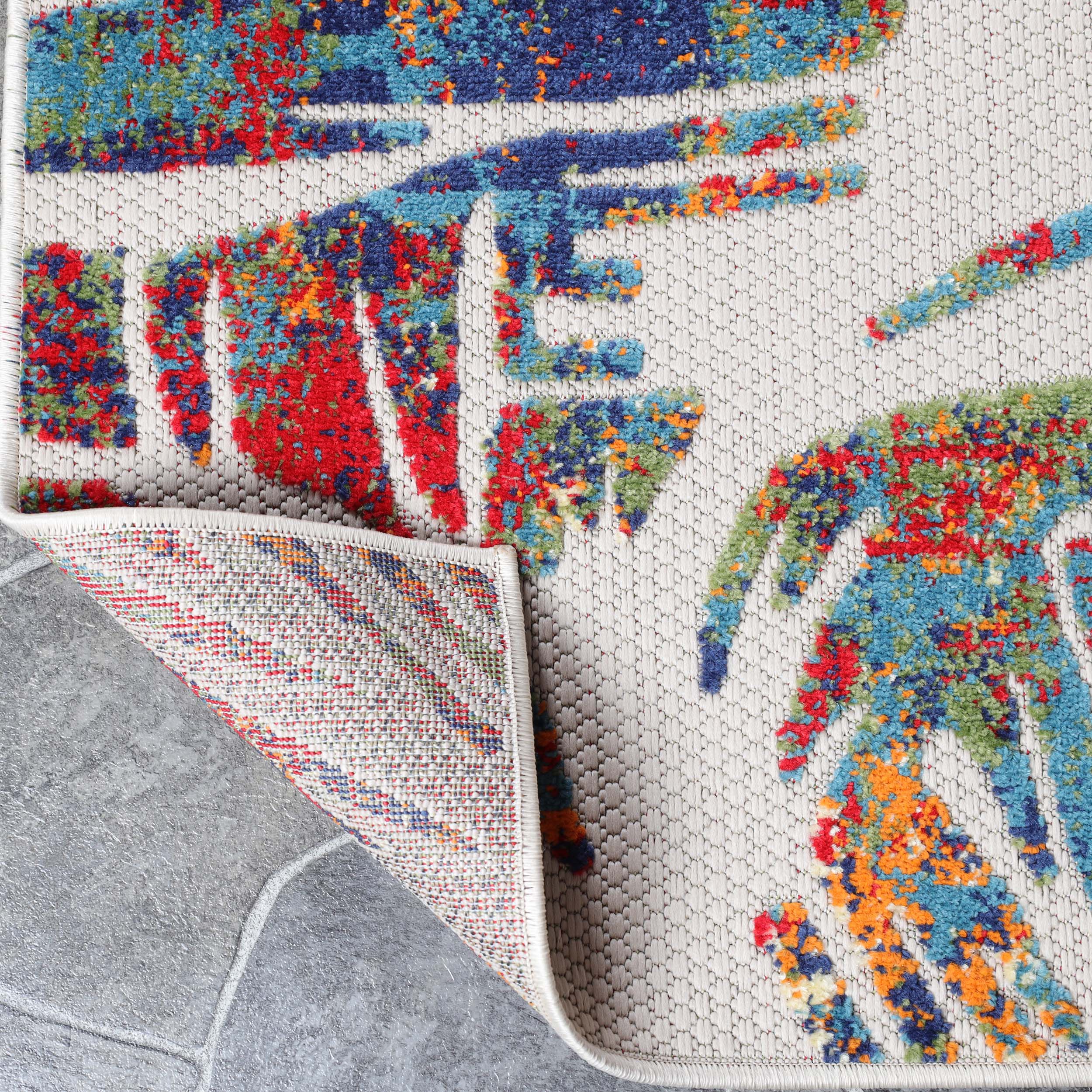 **Siesta Botanical Leaves Modern Indoor/Outdoor Area Rug or Runner Rug – Boho Chic Home Decor for Living Room, Bedroom, Patio & Entryway**