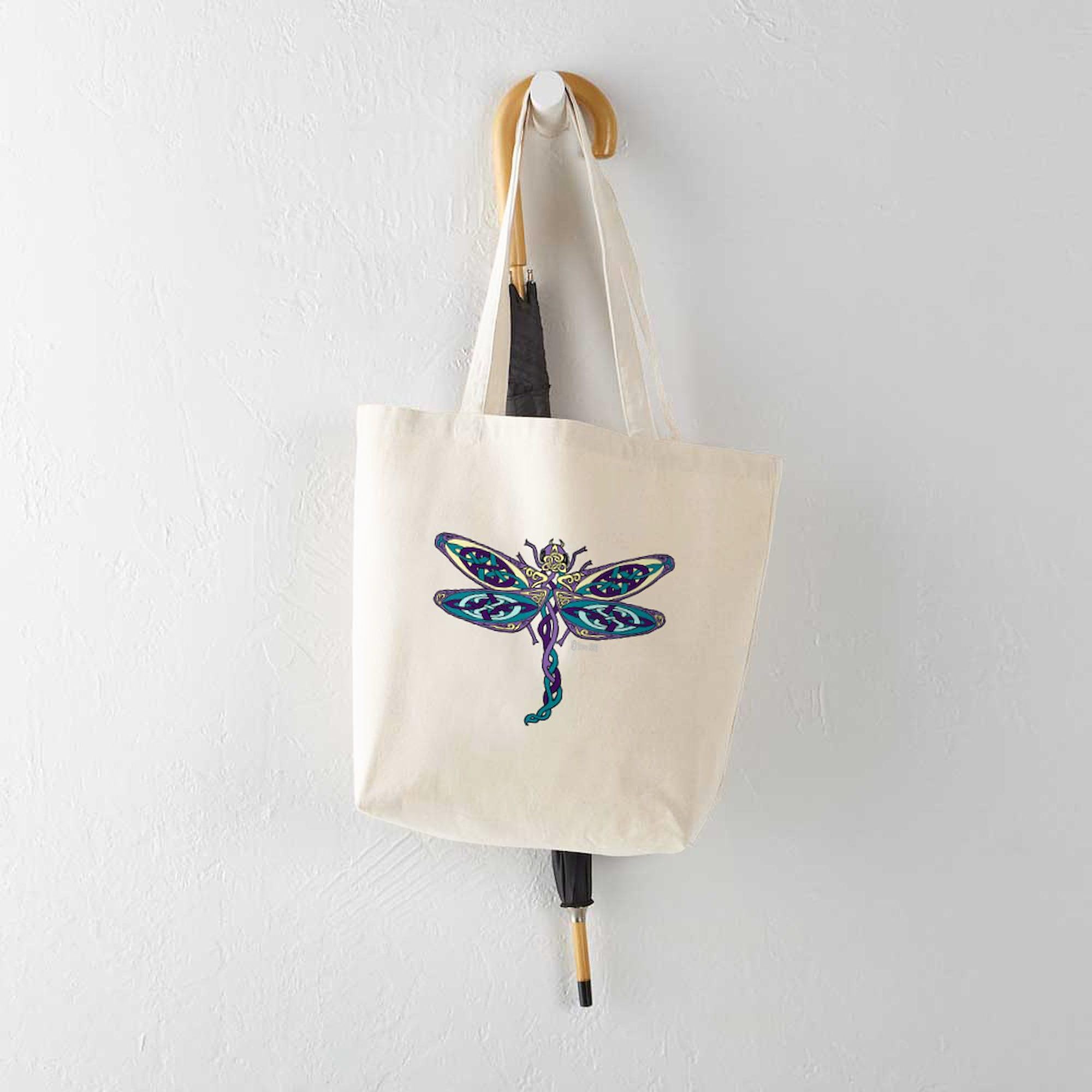Reversible Celtic Love Tote Bag - Natural Canvas Reusable Shopping Bag for Groceries, Beach, Work & Travel | Eco-Friendly & Durable