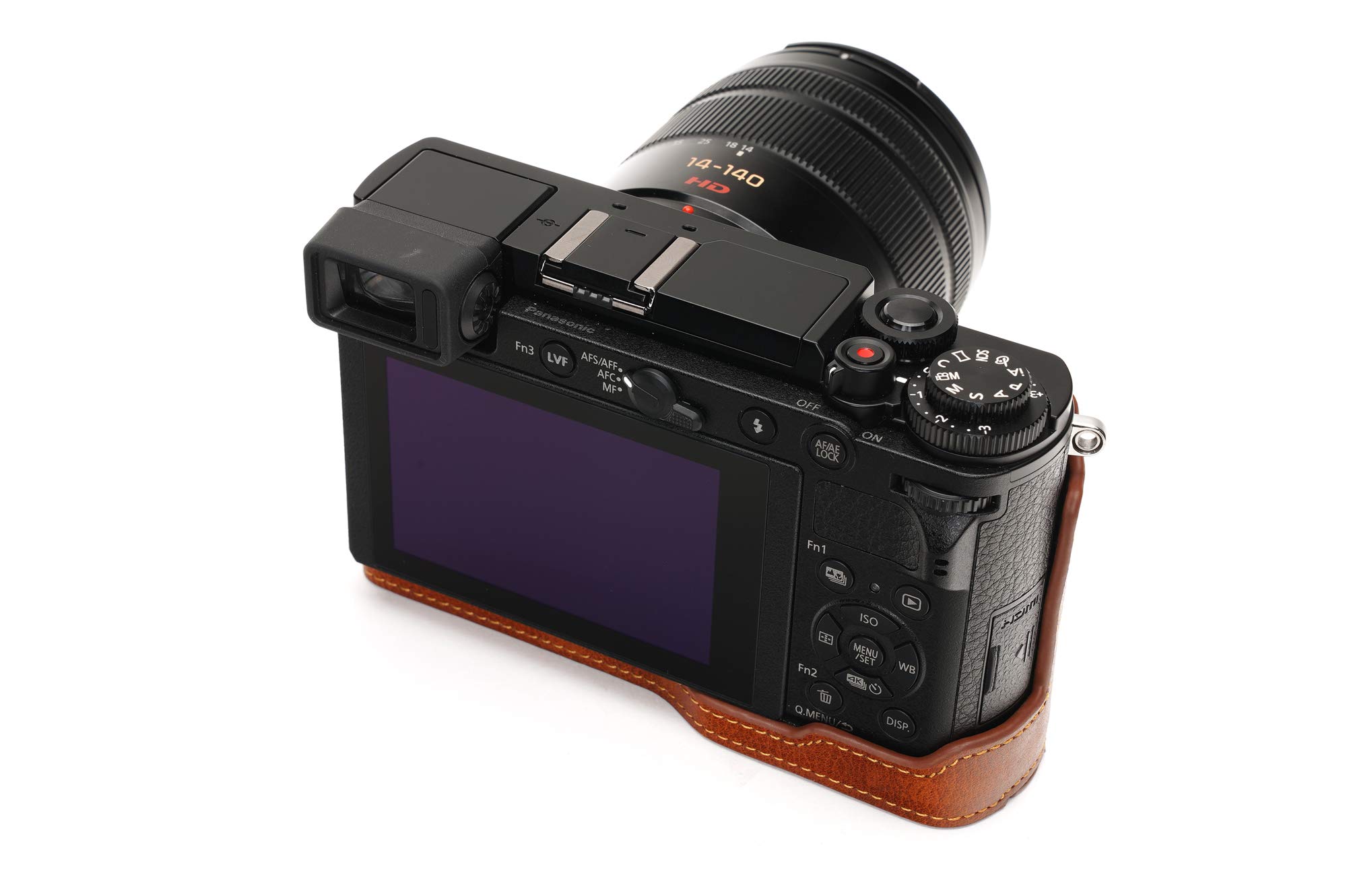 **Genuine Leather Camera Case for Panasonic Lumix DC-GX9 – Handmade Half Cover with Bottom Opening & Hand Strap (Lava Brown) – Perfect for Travel & Outdoor Photography**