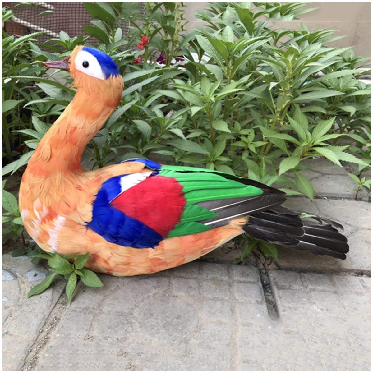 Realistic Handcrafted Mandarin Duck Figurine - Lifelike Simulation Animal Model - Decorative Home & Garden Art - Perfect Gift for Kids Birthday, Collectors & Nature Lovers (Ideal for Shelf Display, Table Centerpiece, Nursery Decor)