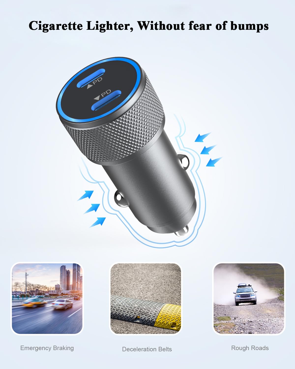 Apple MFi Certified Fast Car Charger [2-Pack] - Dual USB C Port Quick Charging Adapter for iPhone 14/13/12/11/XS/Pro Max - Super Fast Cigarette Lighter Charger with Lightning Cable | Perfect for Road Trips & Daily Commutes