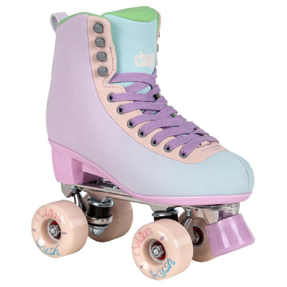 Chaya Melrose Deluxe Roller Skates - Pastel Pink & Blue Quad Skates for Women, Outdoor & Indoor Use - Perfect for Rink Skating, Fitness & Casual Rollerblading