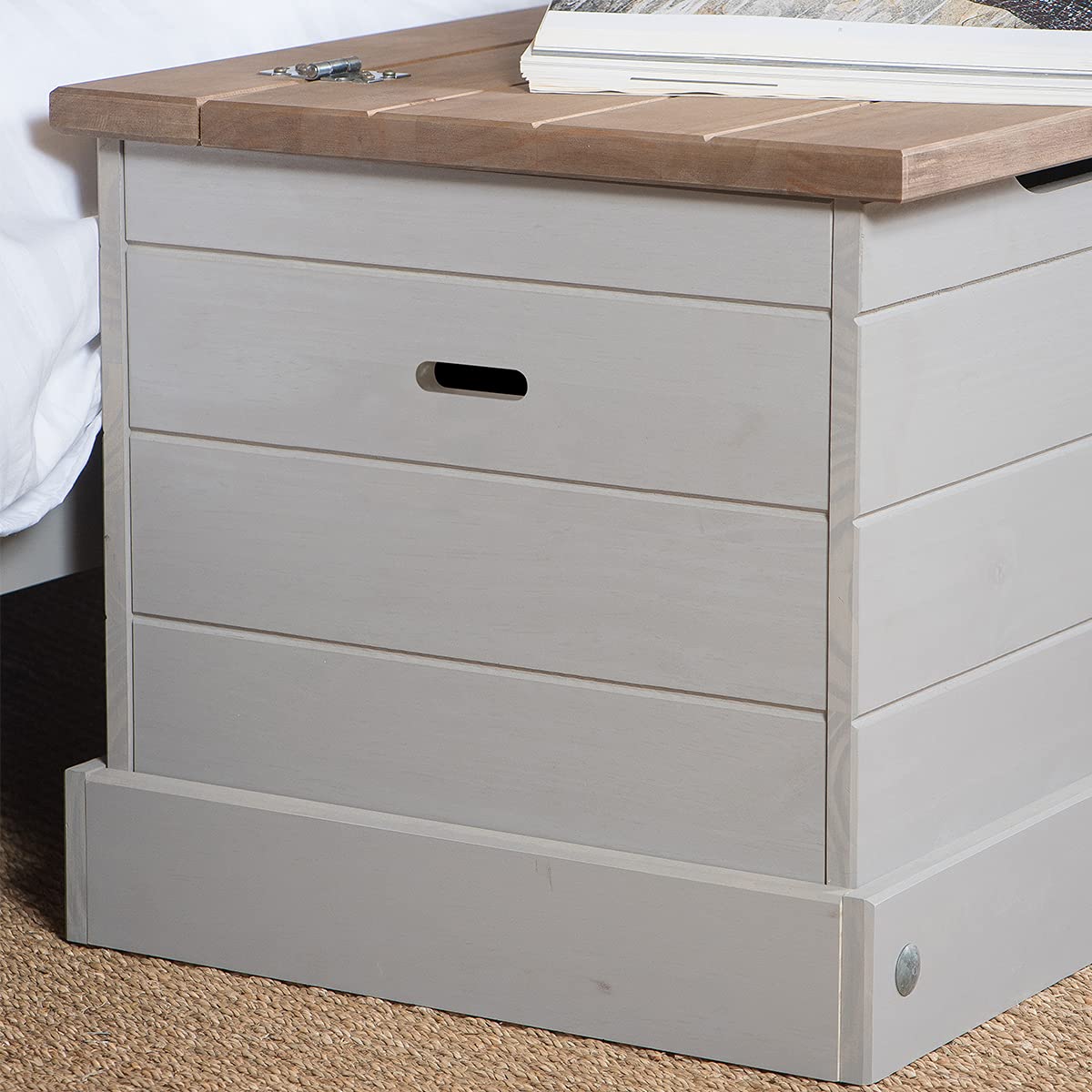 Wooden Storage Trunk with Bench Seat | Multi-Purpose Entryway Organizer for Living Room, Bathroom, Office & Kitchen | Rustic Grey Home Decor | Perfect for Entry Storage, Shoe Bench & Blanket Box