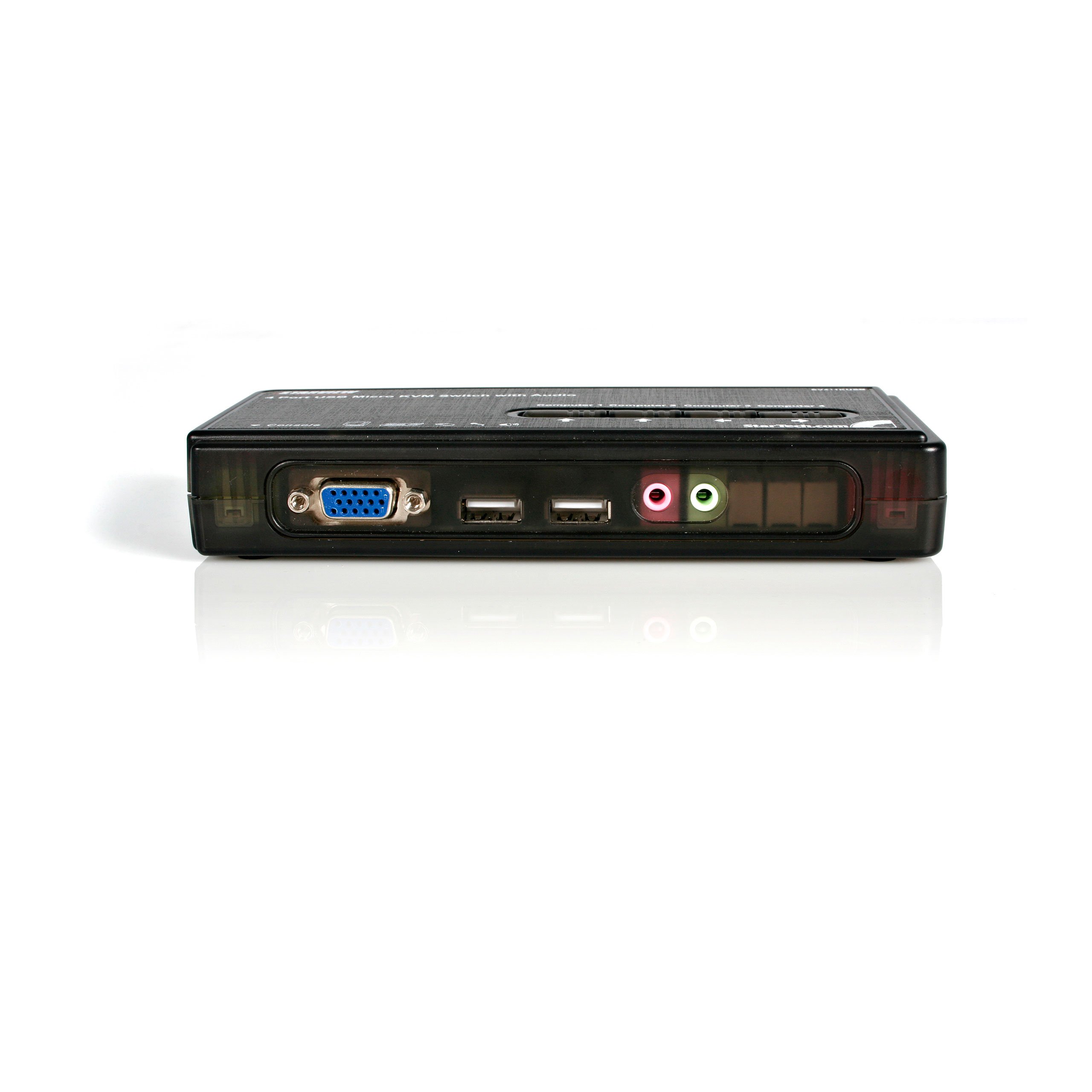 StarTech.com 4 Port USB KVM Switch with Cables & Audio - Desktop KVM Switch for PC & Mac - VGA/USB KVM Switch for Multi-Computer Control - Ideal for Home Office & IT Workstations (SV411KUSB)