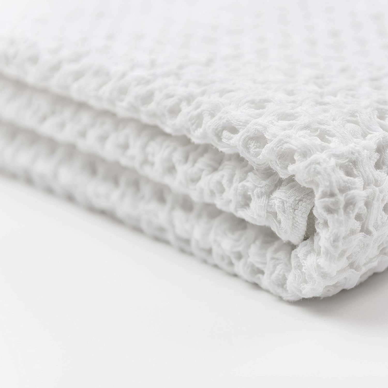Premium Silver Infused Waffle Weave Towel - 100% USA Grown Supima Cotton, Ultra Absorbent & Quick Drying - Luxury Bath & Spa Towel for Home, Hotel & Gym Use (White)