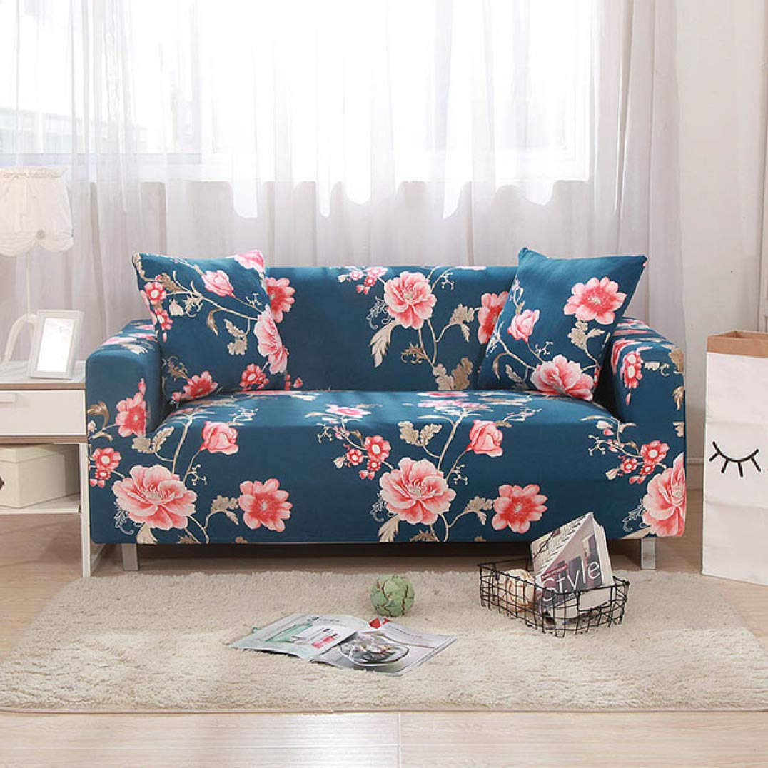 Vintage Floral Printed Loveseat Sofa Cover - Removable Universal Couch Slipcover for Living Room, Armchair & Sectional Sofa Protector - Perfect for Home Decor, Pet Protection & Furniture Refresh