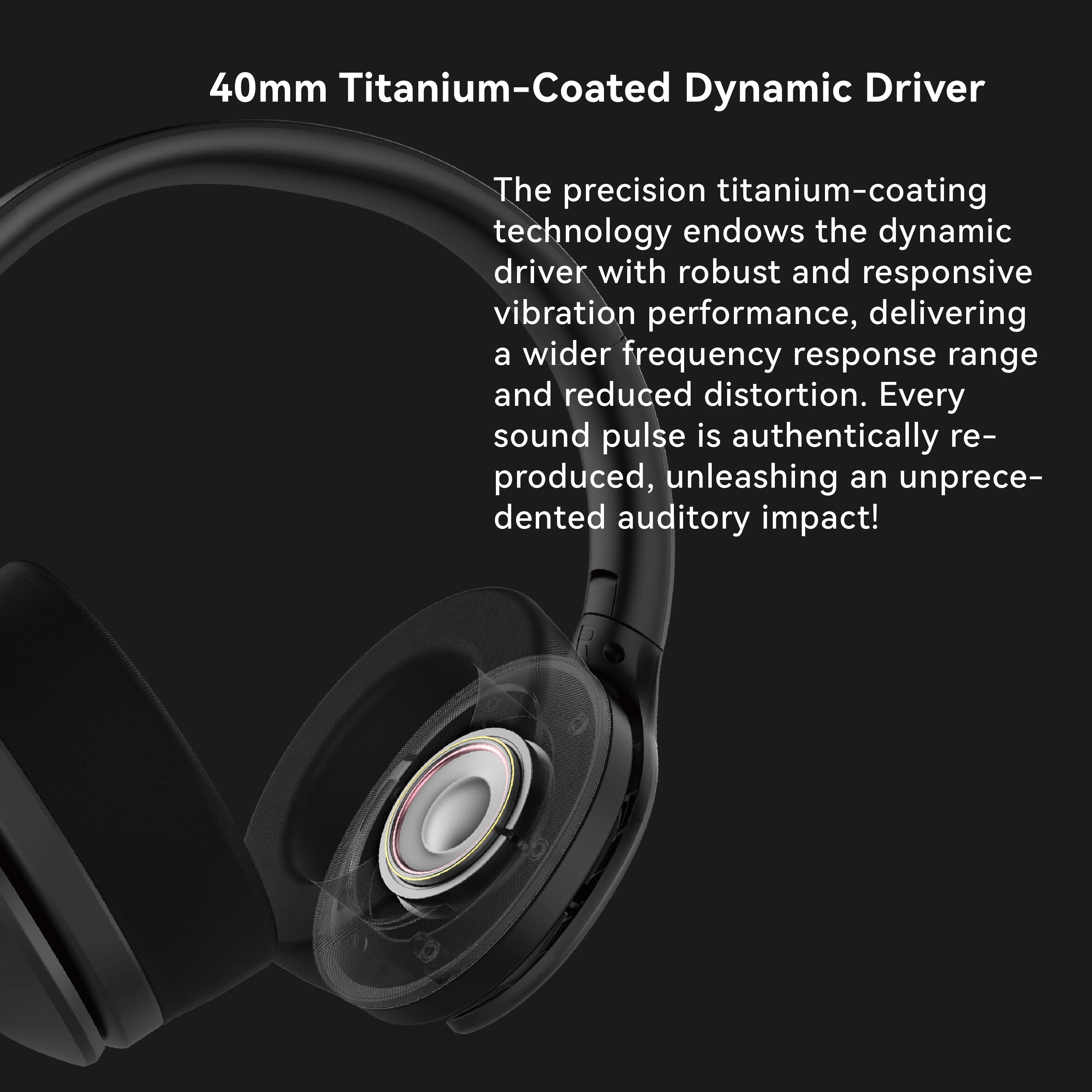 TinHiFi Chronos 40mm Titanium Plated Driver Headphones - Immersive 3.0 Sound for Audiophiles, Gaming & Studio Monitoring