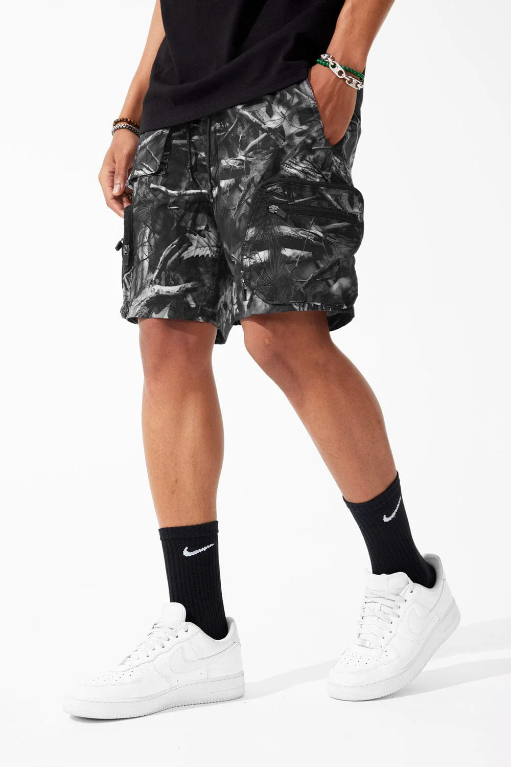 Altitude Cargo Shorts for Men - RealTree Camo Black - Durable Outdoor Hiking & Fishing Shorts with Multiple Pockets
