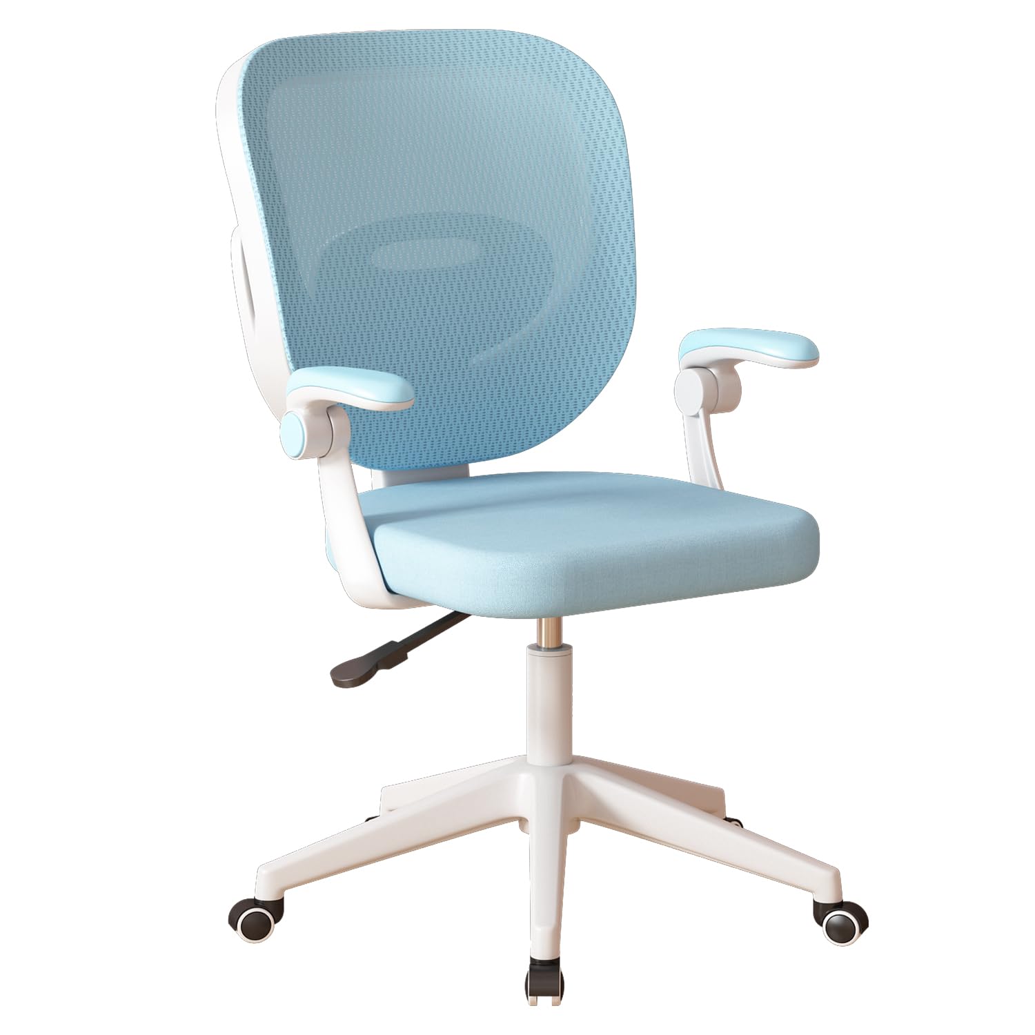 Adjustable Armrest Kids Desk Chair with Wheels - Ergonomic Study & Computer Chair for Boys & Girls - Perfect for Home Office, Online Learning & Gaming (Blue)
