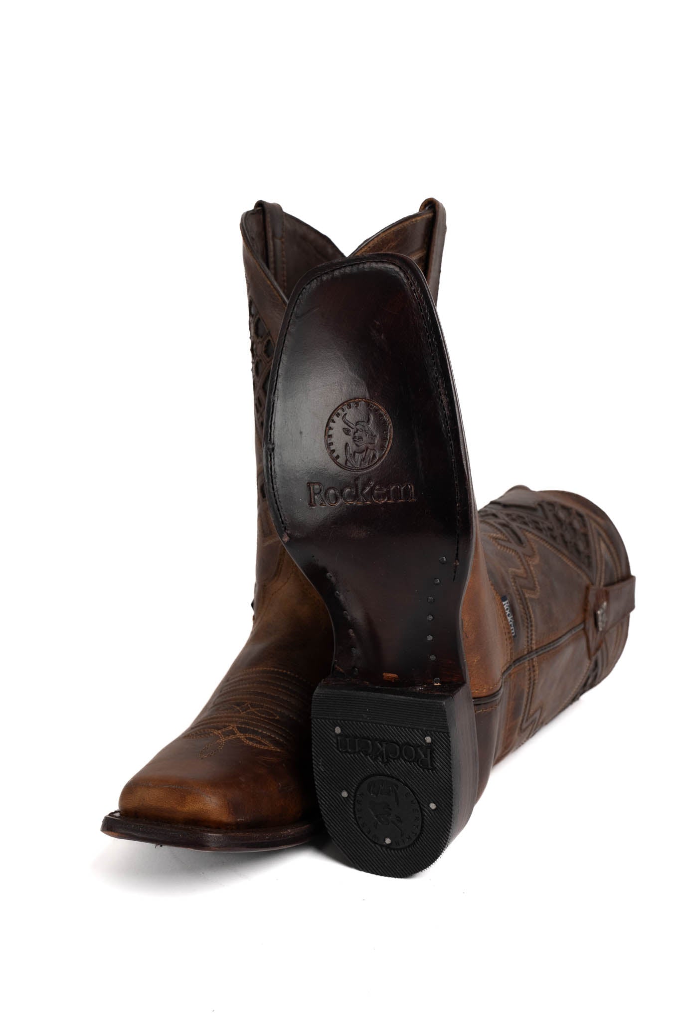 Maya Rodeo Toe Cowboy Boots for Women - Western Style Leather Cowgirl Boots with Pointed Toe - Perfect for Country Dancing, Rodeo Events & Western Fashion Outfits