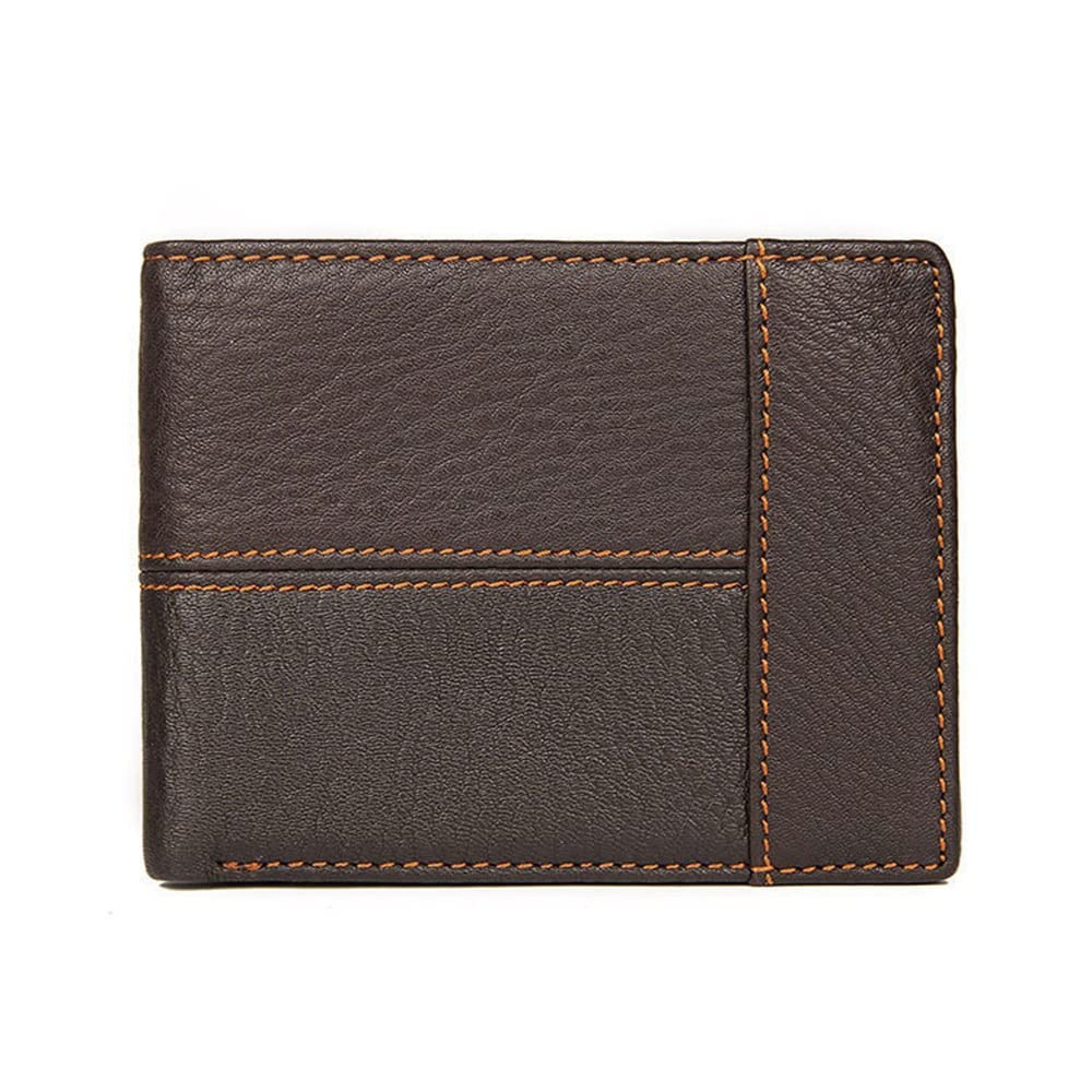 Vintage Leather Men's Wallet - Slim RFID Blocking Bifold Wallet with Zipper Coin Pocket (12 x 9.5cm) - Perfect for Business, Travel & Everyday Use