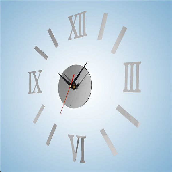 3D Big Clock Wall Stickers - DIY Home Decor Quartz Watch Acrylic Mirror Clocks for Living Room, Bedroom & Office Decoration - Easy to Install Peel & Stick Wall Art