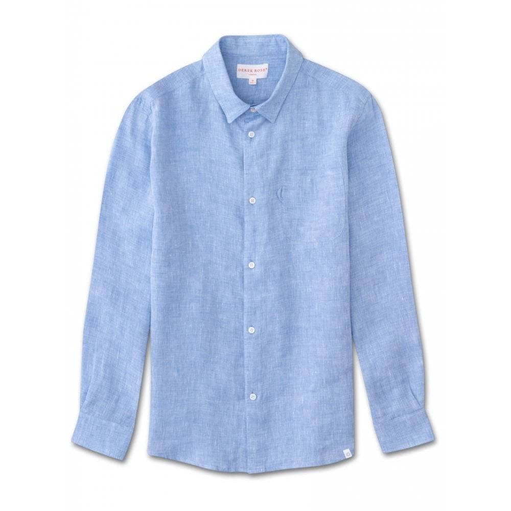 Premium Monaco Linen Shirt for Men - Breathable Blue Button Down Shirt - Casual & Business Wear for Office, Travel & Summer Outfits