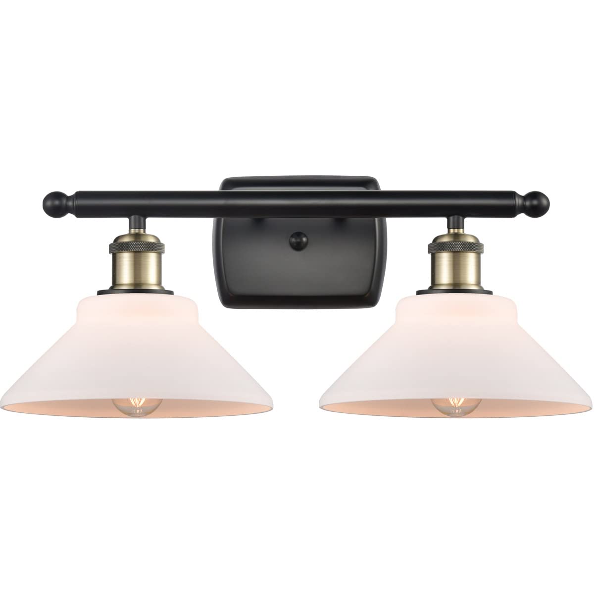 Innovations 516-2W-BAB-G131-LED Orwell 2 Light Bathroom Vanity Fixture - Black Antique Brass - Ballston Collection - Perfect for Modern Bathrooms, Powder Rooms & Spa-Style Decor