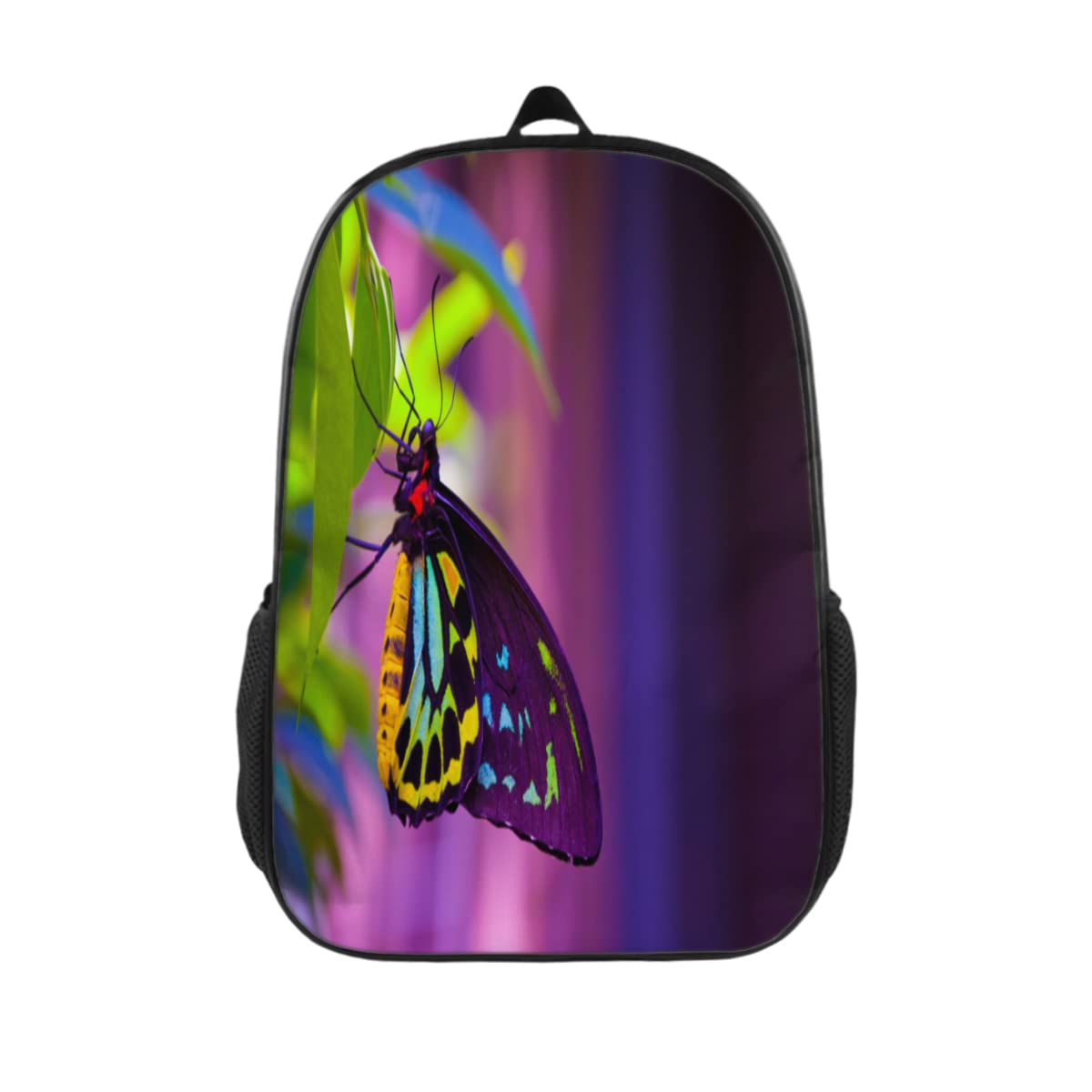 Neon Butterfly School Backpack Set - Lightweight Travel Backpack for Boys & Girls, Durable Hiking & Outdoor Backpack for School, College, Camping & Daily Use