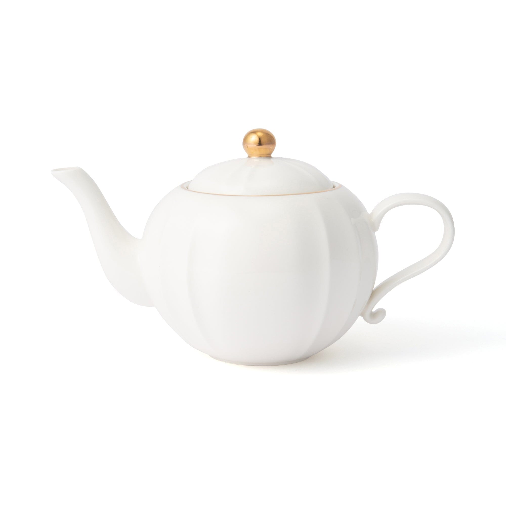 Elegant White Floral Teapot - Vintage Style Ceramic Tea Pot for Afternoon Tea & Home Decor