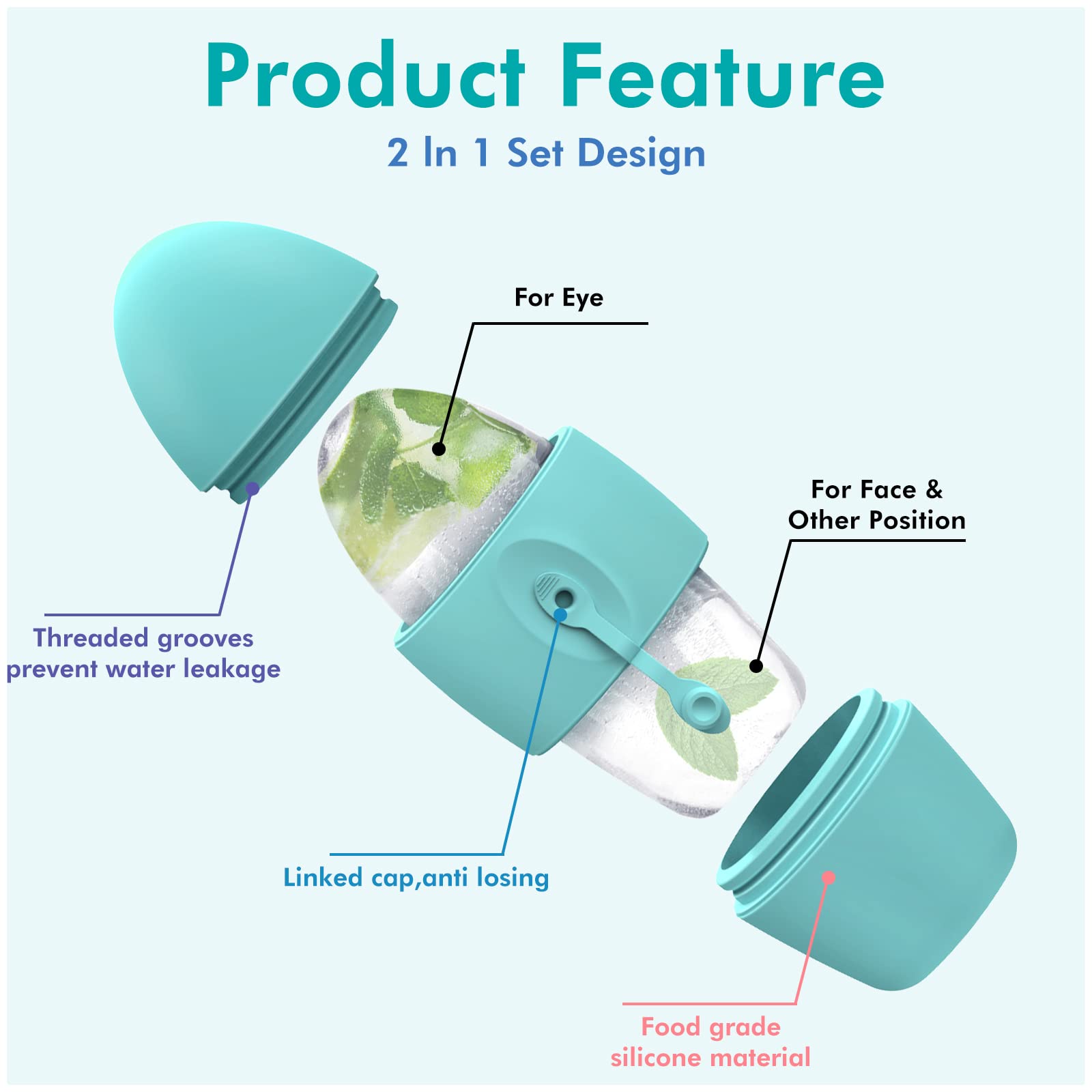 Ice Roller for Face and Eyes - Cooling Facial Massager to Reduce Puffiness, Dark Circles & Migraine Pain Relief - Skin Care Tool for Anti-Aging & Minor Injury Recovery - Perfect for Morning Routine, Post-Workout & Spa Days