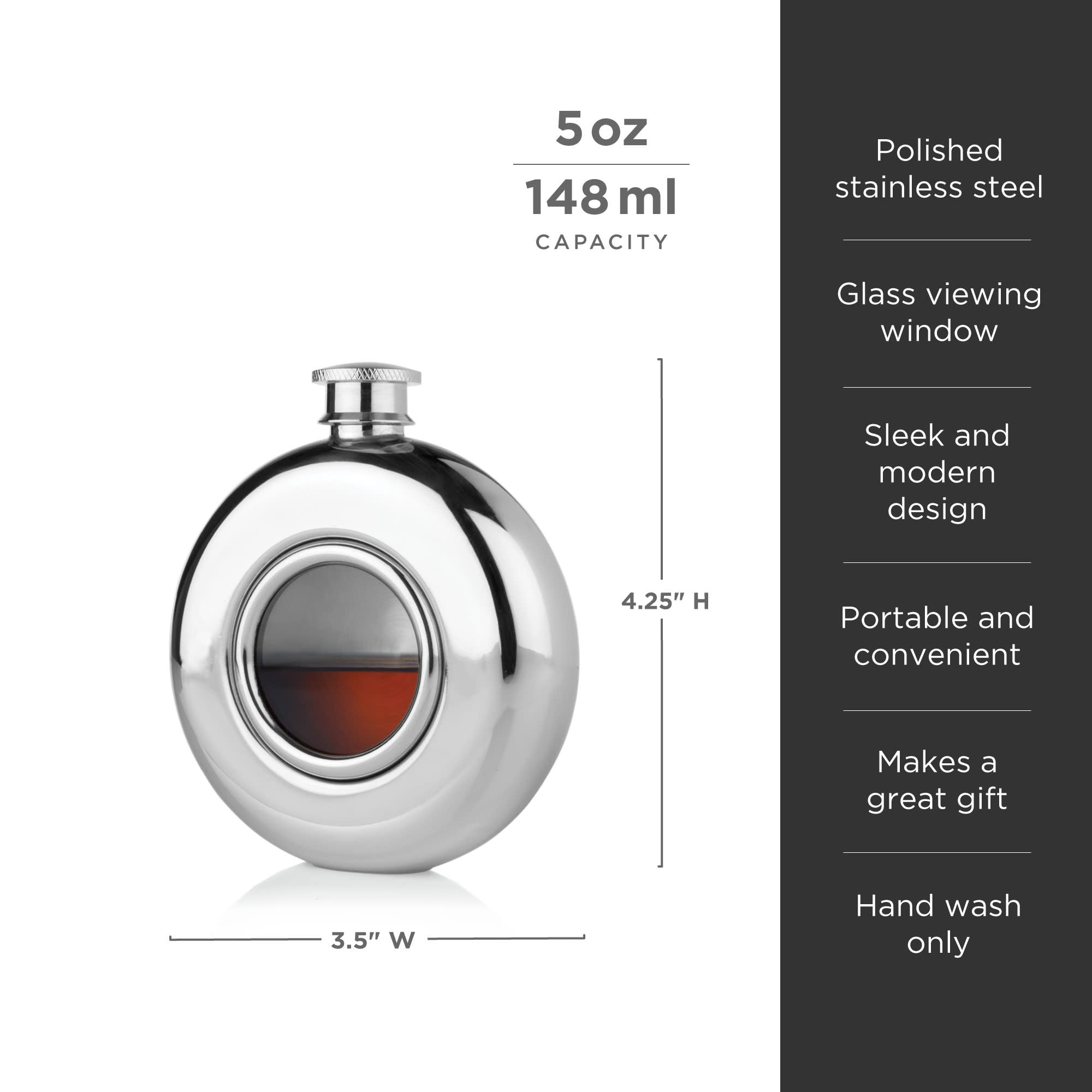 Irving Stainless Steel Hip Flask for Whiskey & Liquor - Leak Proof Portable Alcohol Flask for Outdoor, Camping, Hiking & Travel Accessories