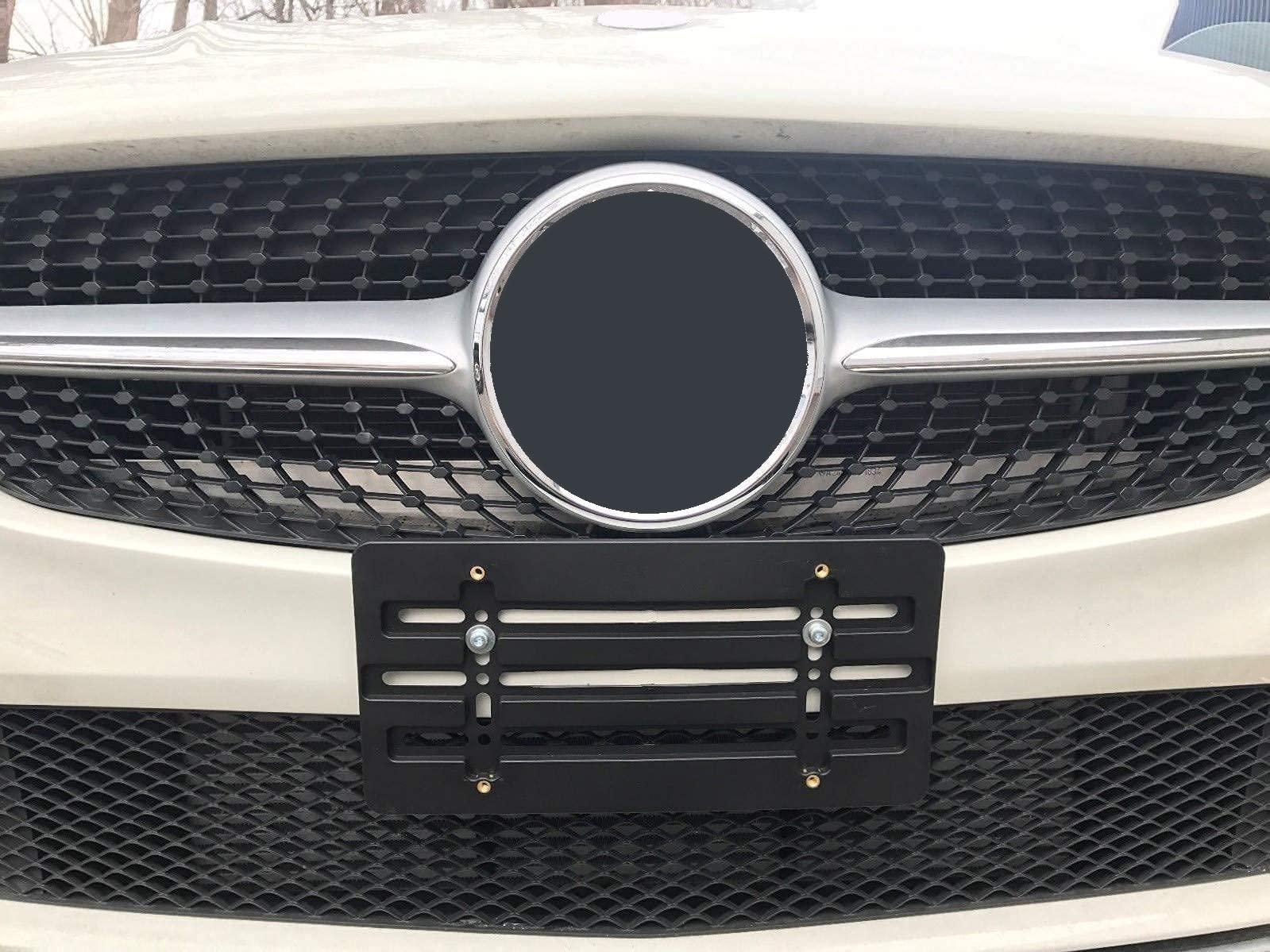 Mercedes-Benz Front Bumper License Plate Relocator Bracket Kit - Universal Fit for All Models (Includes 2 Screws + 4 Bolts & 4 Nuts) - Perfect for Car Modifications & Customization (50-Pack) - Bulk Discount Available ($9.95 to $6.50 per Unit)