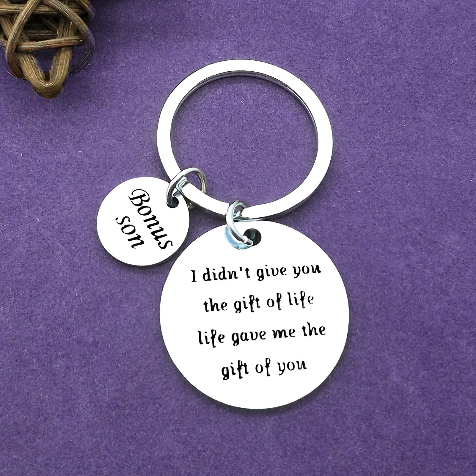 Vadaka Son-in-Law Jewelry Keychain - Engraved Stepson Gift, Wedding Present, Adoption Keepsake - Perfect for Bonus Sons, Family Members - Ideal for Birthdays, Christmas, Graduations & Special Occasions - Durable Keyring for Everyday Use at Home, Office or Travel