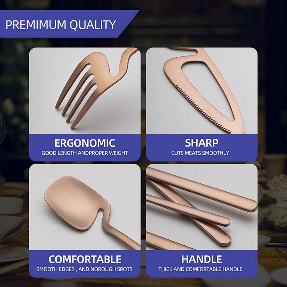 IKXO 48-Piece Stainless Steel Flatware Set - Service for 12, Premium Silverware Cutlery Set for Home & Restaurant Use | Dishwasher Safe & Rainbow Finish | Perfect for Dinner Parties, Weddings & Daily Dining