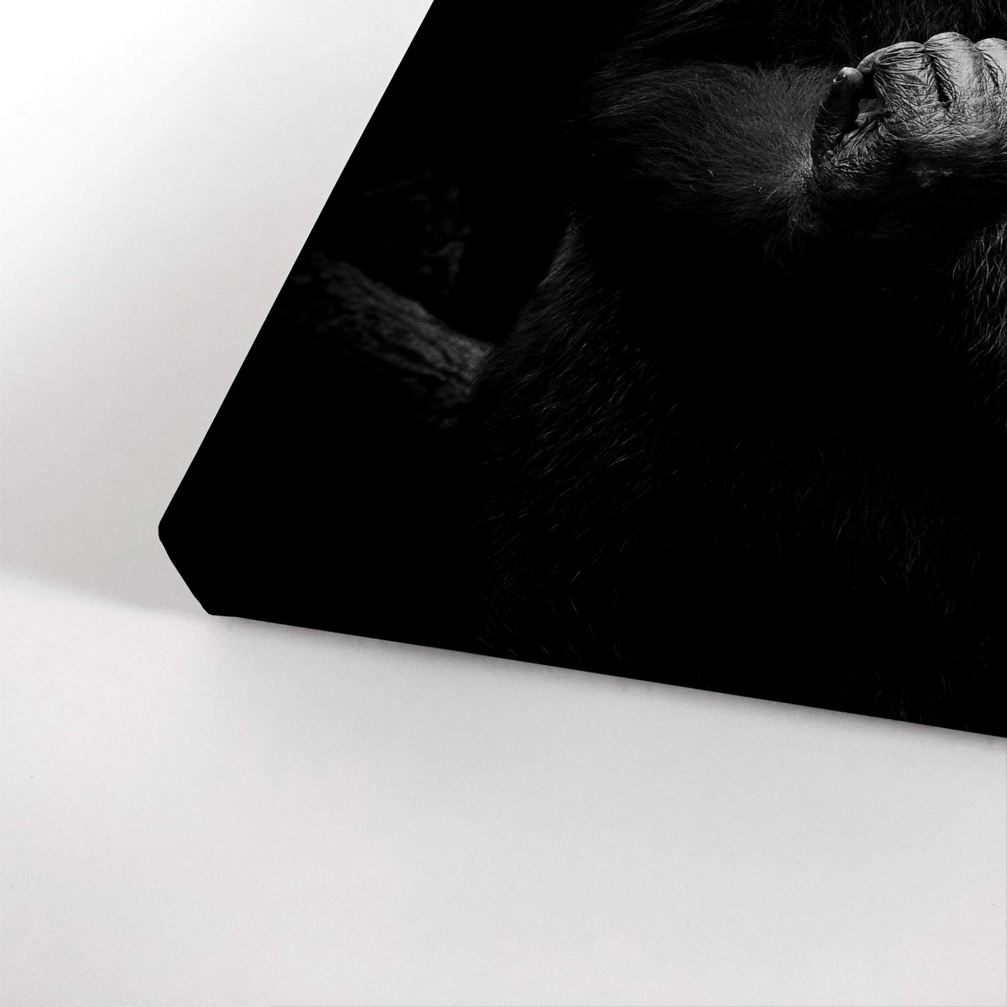 Black and White Gorilla Portrait Canvas Print - African Wildlife Wall Art for Bedroom, Nursery & Home Decor - 40x30 Inches - Perfect for Jungle Theme Rooms & Safari Decorations