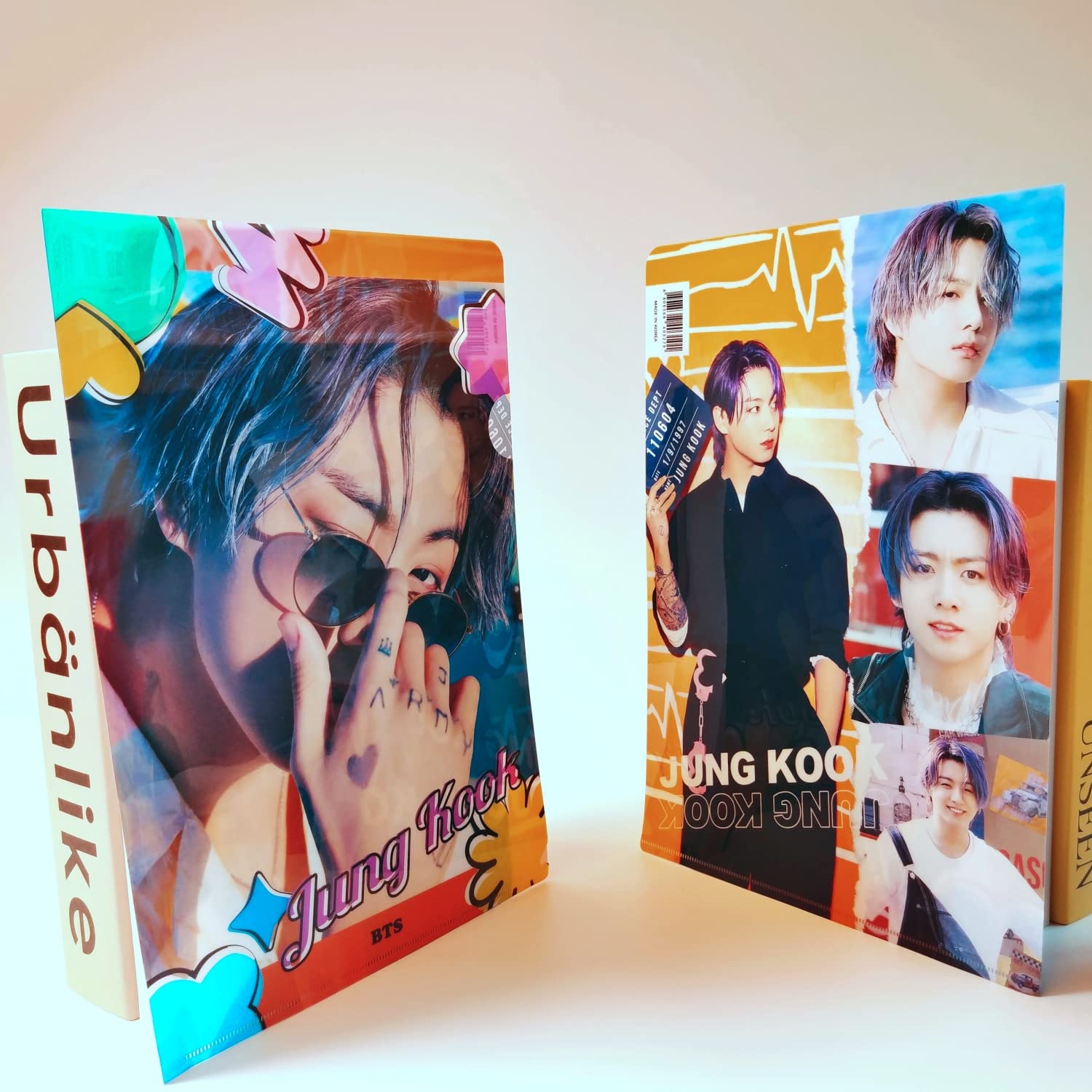 BTS Photo Clear File Folder Pocket Organizer - Jungkook 3-Piece Set for K-Pop Fans | Perfect for School, Office & BTS Merch Collection