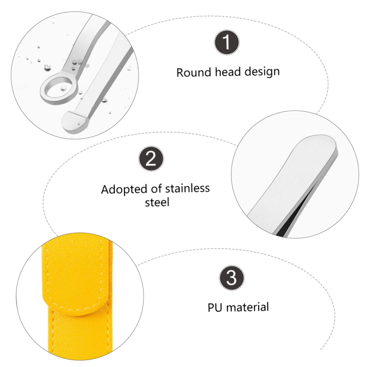 Stainless Steel Nose Hair & Eyebrow Trimmer Set - Round Head Facial Hair Clipper, Beard & Nose Hair Remover for Men & Women - Perfect for Grooming, Travel & Personal Care