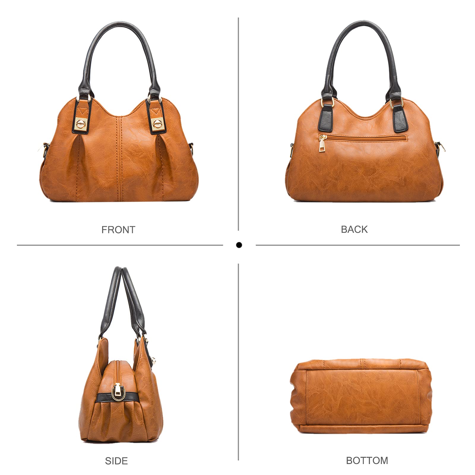 NICOLE & DORIS Women's Fashion Handbag Set - Large Tote Bag with 4-Piece Vintage Shoulder Bags for Work, Travel & Daily Use | Stylish Ladies Purse Collection