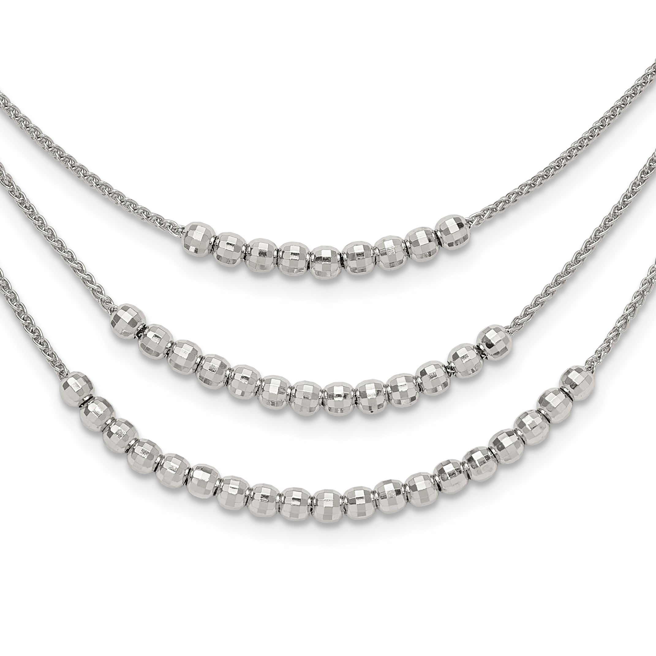 IceCarats 925 Sterling Silver Beaded Multi-Layer Chain Necklace for Women | Dainty Layered Jewelry Gift for Her | Perfect for Everyday Wear, Date Nights & Special Occasions