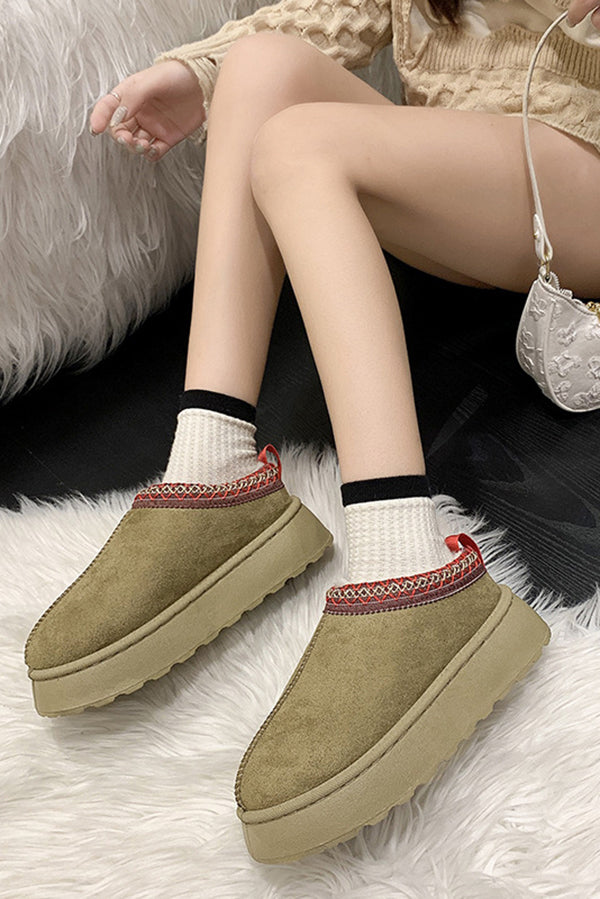 Cozy Thick Sole Slip-On Cotton Shoes for Women - Comfortable Indoor & Outdoor House Slippers for Winter Warmth