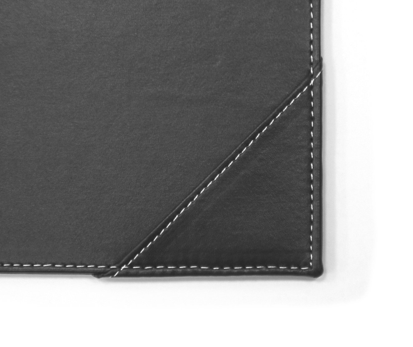 Premium A2 Desk Pad Holder - Faux Leather Black with 12 Sheets of 120gsm Paper - Perfect for Office, Home & Studio Workspaces