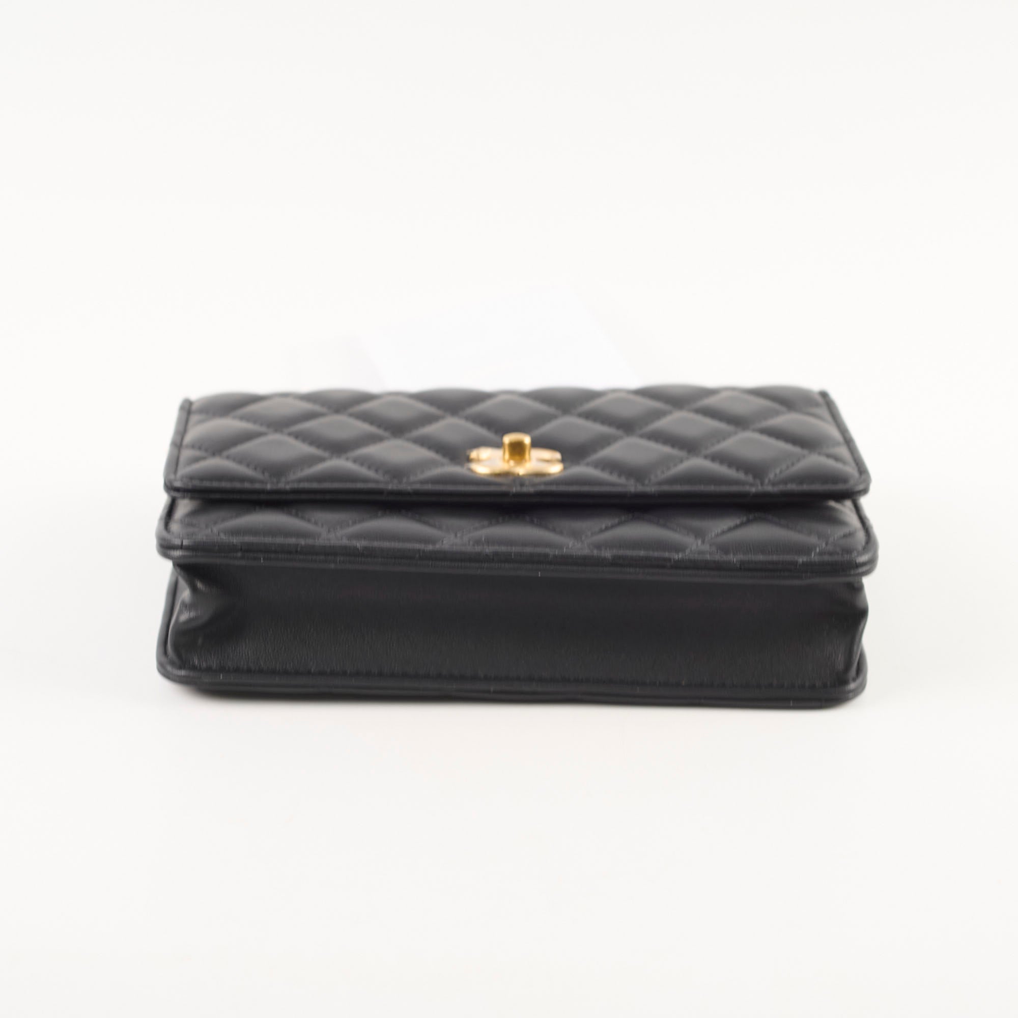 Chanel Camellia Adjustable Buckle Gold CC Logo Wallet on Chain WOC - Perfect for Evening Events & Luxury Fashion Accessories